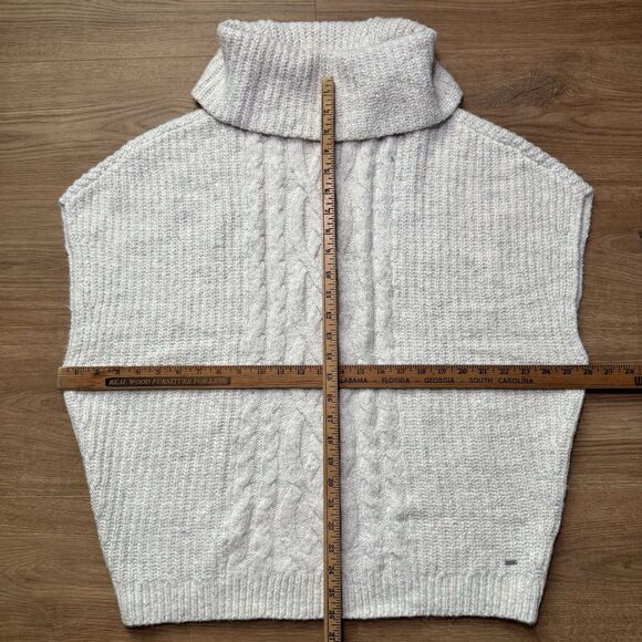 NWT Tommy Hilfiger Women’s Cable Knit Sleeveless Turtleneck Sweater Vest Cream M - Picture 7 of 8